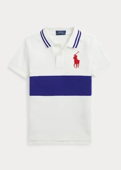 Big Pony Colour-Blocked Mesh Polo Shirt