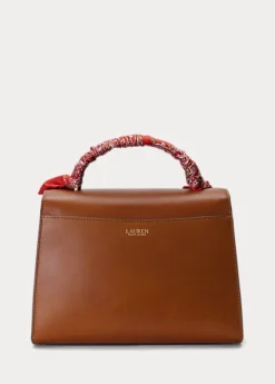 Scarf-Trim Leather Medium Farrah Satchel -Family Flair Sales Store s7 1483438 alternate3