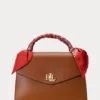 Scarf-Trim Leather Medium Farrah Satchel