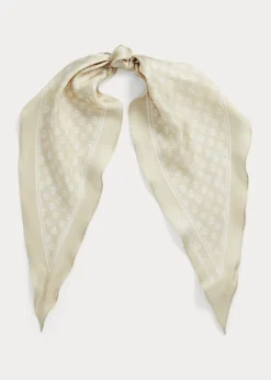 Verona Floral Silk Twill Diamond Scarf