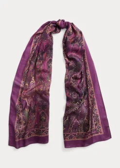 Anjali Paisley Wool-Silk Wrap Scarf